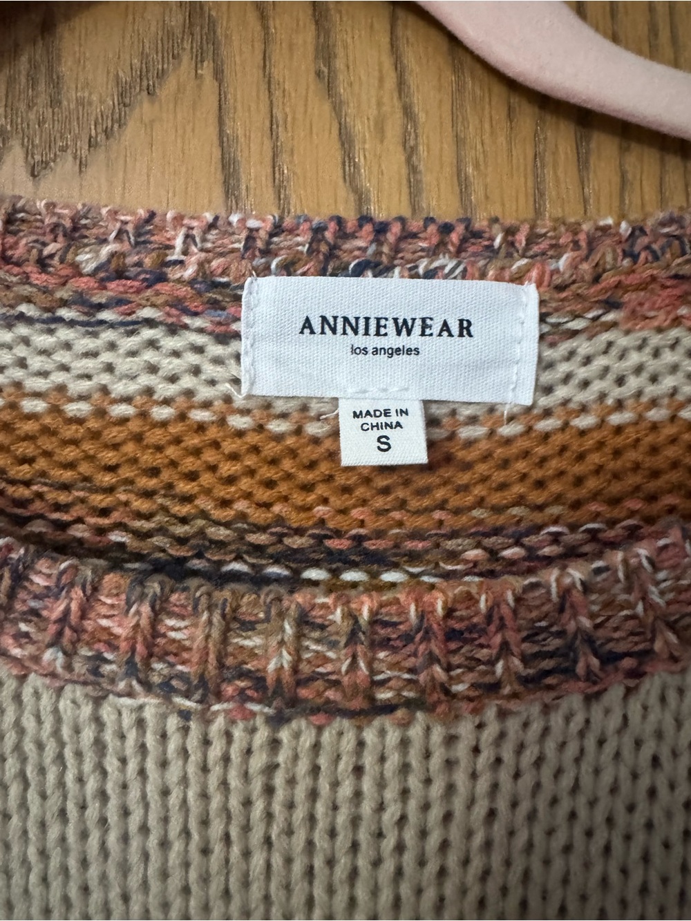 Annie Mixed-Knit Colorblock Crewneck Sweater - Mustard & Cream - Picture 3 of 4